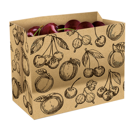 Papiertasche "Steinobst" Kraftpapier braun 80g/m²